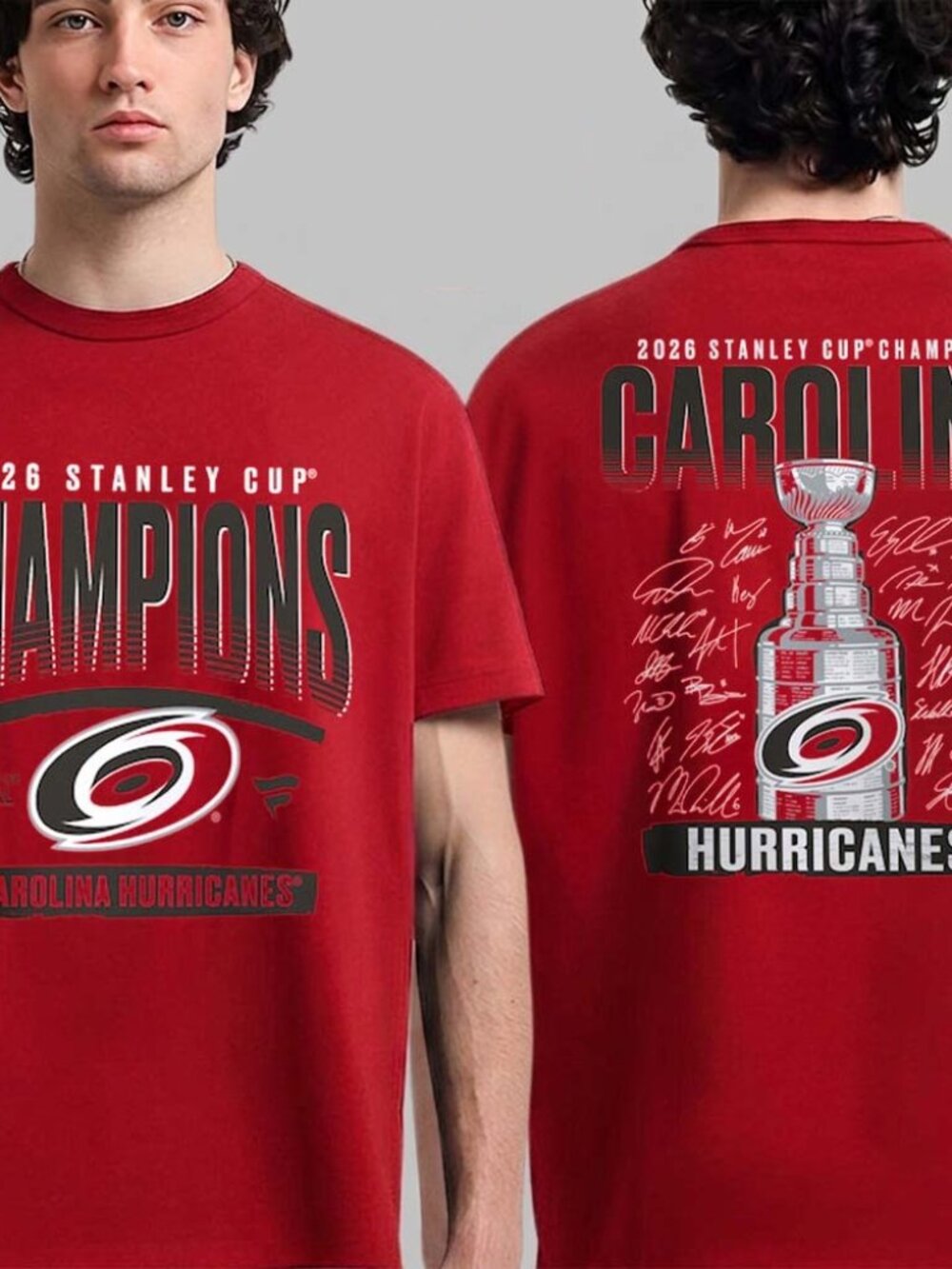 Carolina Hurricanes 2026 Stanley Cup Champions Signature Roster T-Shirt